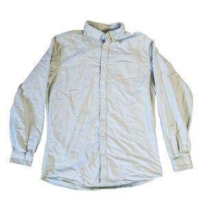 Eddie Bauer Mens Mint‎ Green Long Sleeve Button Down Shirt Size L Tall Cotton